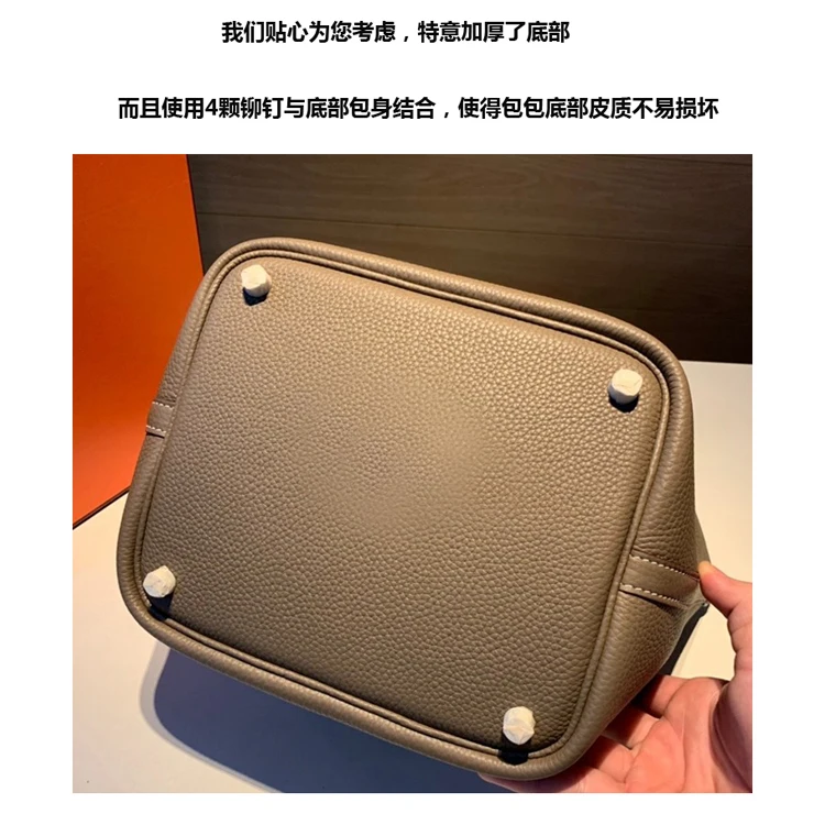 customizable logo pattern top layer cowhide basket Genuine Leather bag new women hand bags big size
