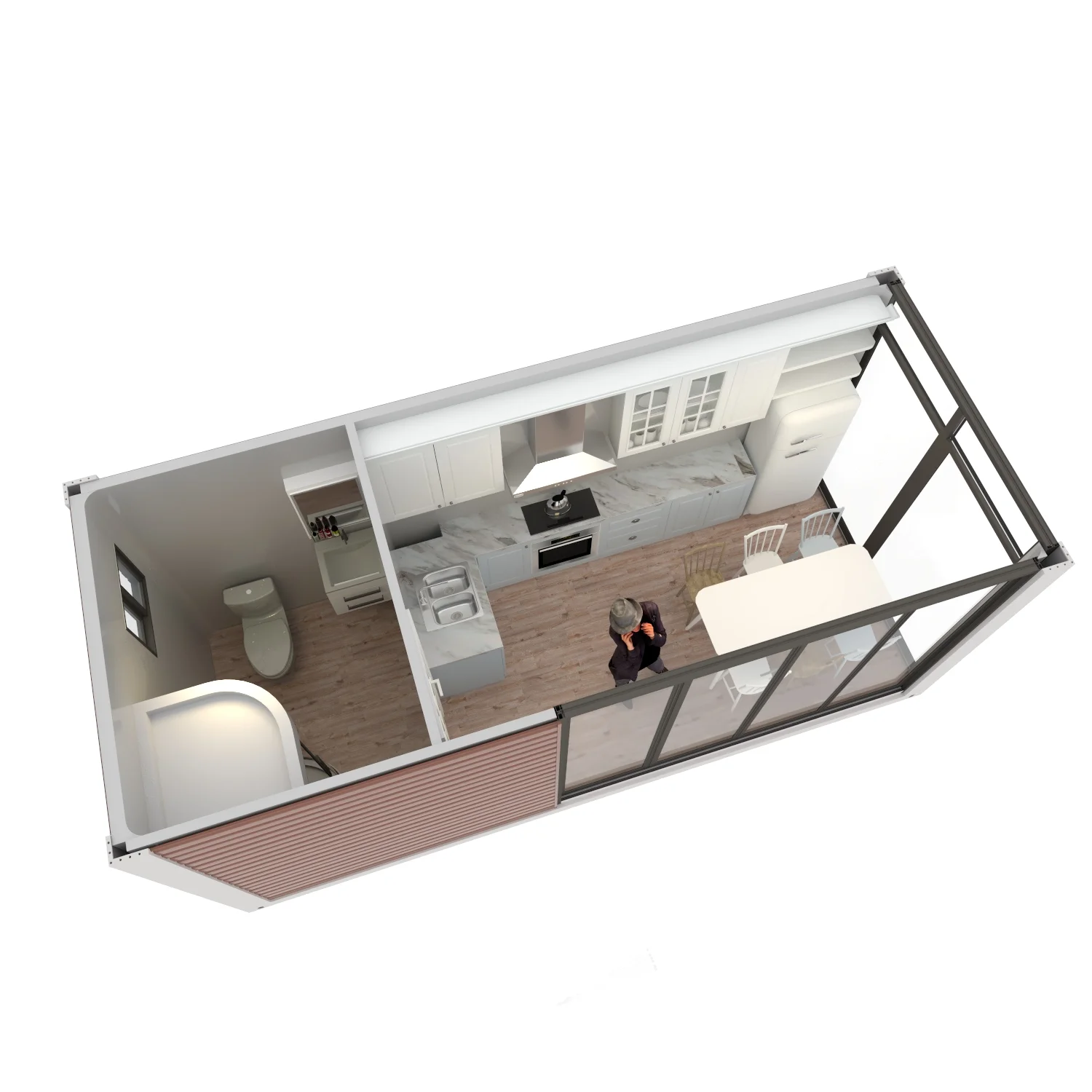 Prefabricated Steel Prefab House Villa Container Houses Modern 3 Years Graphic Design Feilong-2 Carport,hotel ISO 9001:2008 1SET