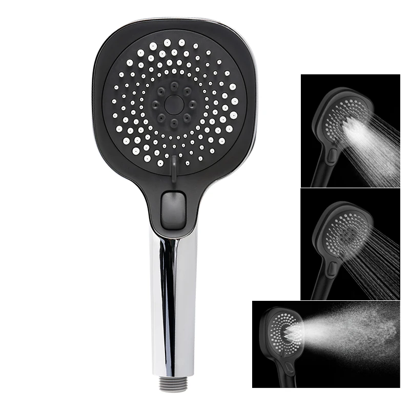 AS7H Unique design Chrome 3 Spray Hand Shower with one touch pause shower head for bathroom handheld showerhead