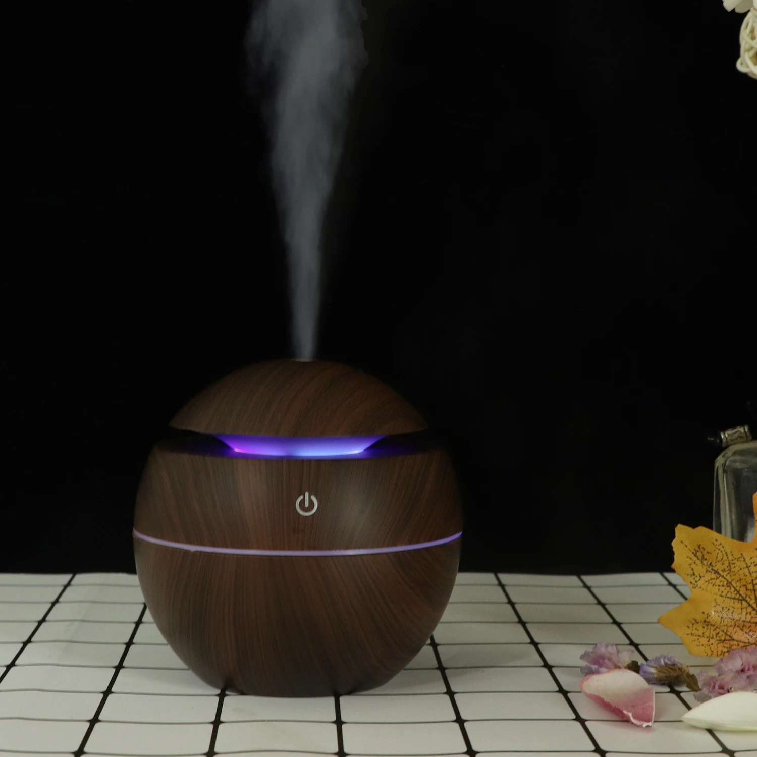 mini scent waterless air ultrasonic essential  oil wooden grain ultrasonic essential oil diffuser