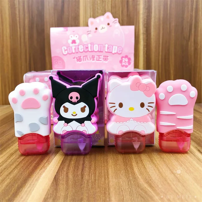 New products of 2025 hot selling kawaii cat paw stationery Assorted cartoon pattern white out correction tape office school