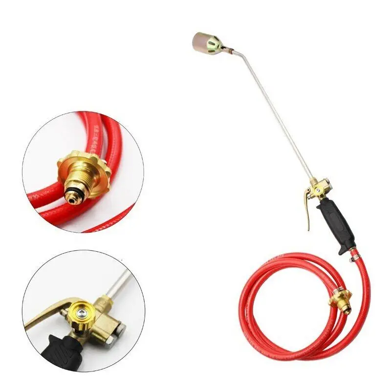 Propane torch weed burner, three valve blowing torch with hose adjustable flame