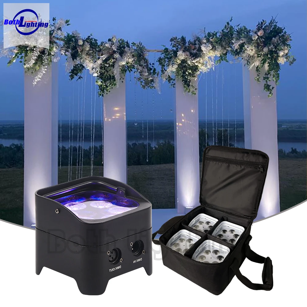 Both Lighting S6 mini up lighting 6*18W RGBWAUV 6in1 LEDs wireless DMX battery par light for wedding DJ event party club
