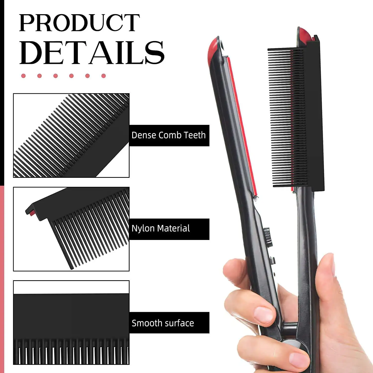 Flatiron Comb Attachment Heat Comb Hair Straightener Removable Carbon Fiber Plastic Nimble Comb For Hair Straightener