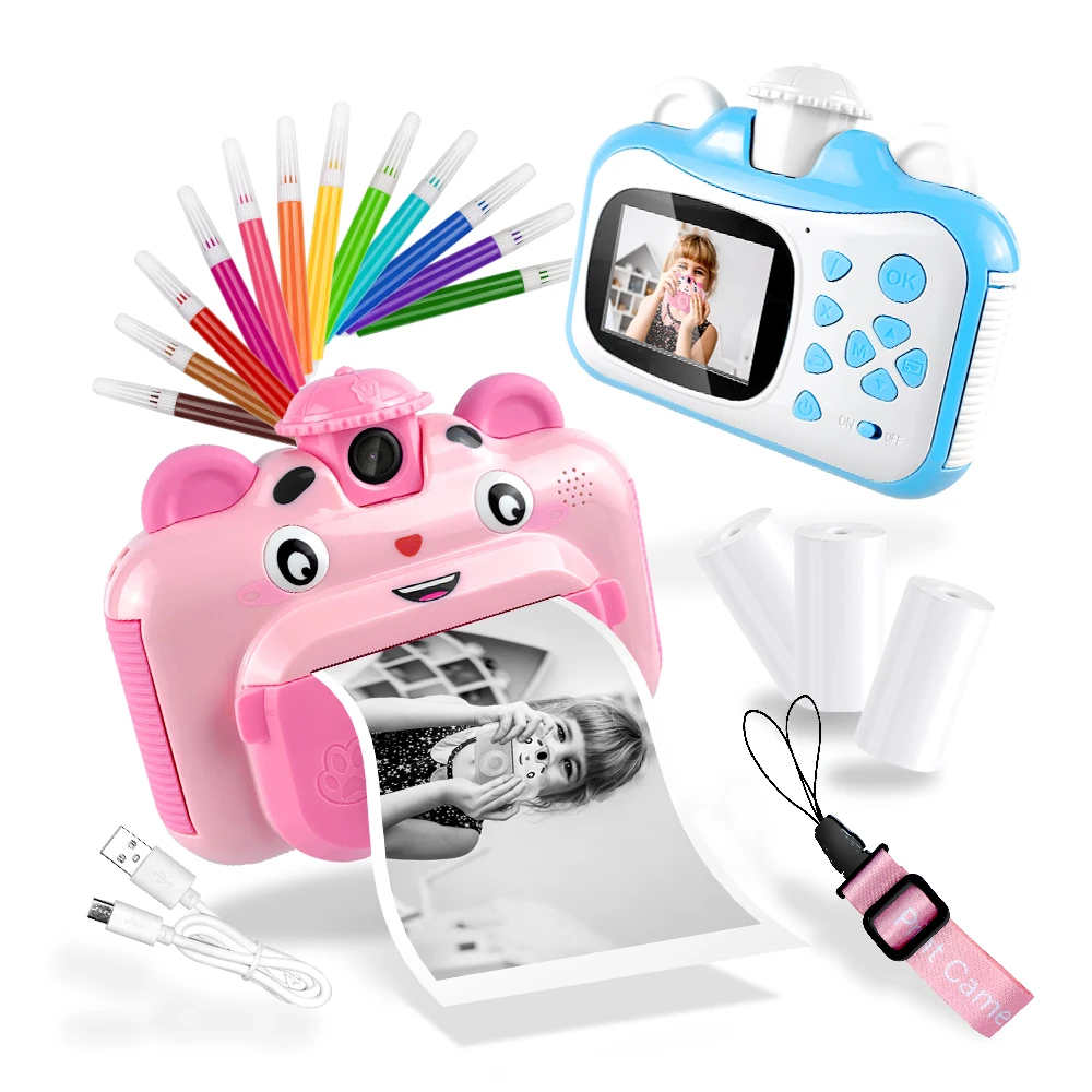 Children Instant Print Camera For Kids 1080p HD  Mini Camera With Thermal Photo Paper Digital Camera kids Gifts toys K1