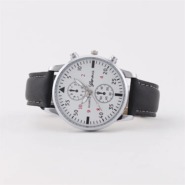 Лидер продаж, простые мужские часы, модные мужские кварцевые часы с кожаным ремешком, оптовая продажа от производителя