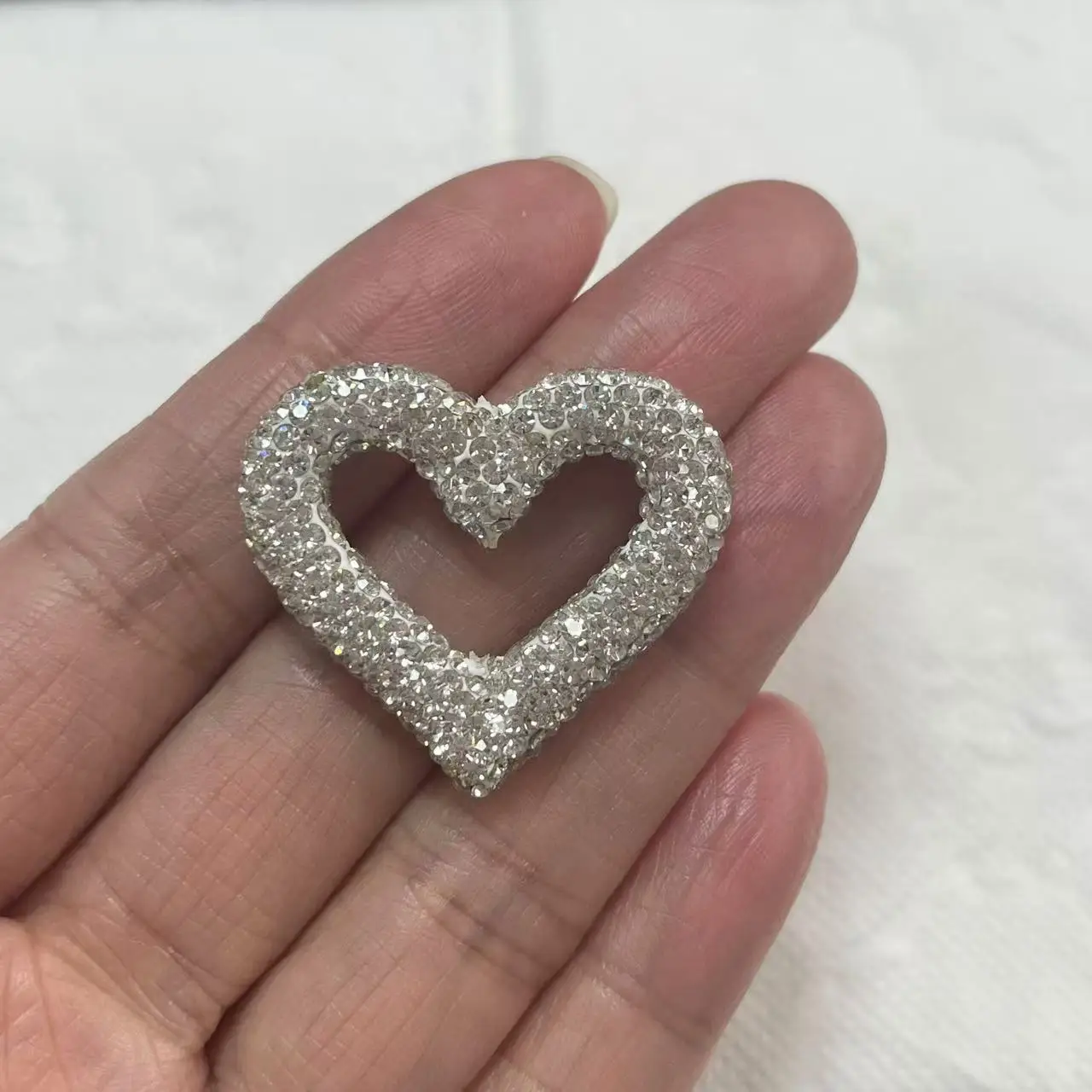 Ins Trendy Retro BB Key Double Sided Diamond Hollow Heart Connected Star Decoration Charm Junk Phone Case Diy Jewelry Crafts