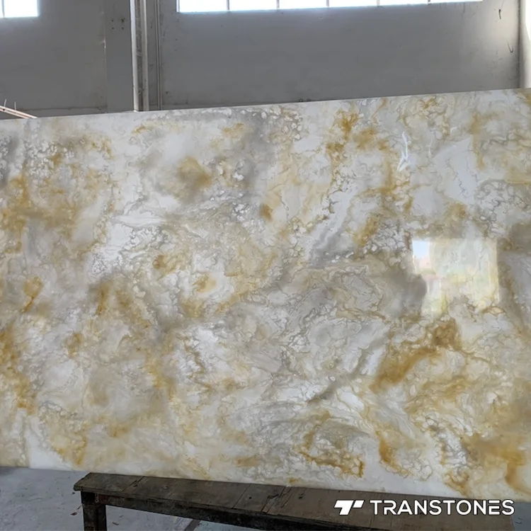 White Onyx Flexible Stone Translucent Alabaster Sheet For Onyx Bar Decorative Artificial Wall Panel 8*4ft