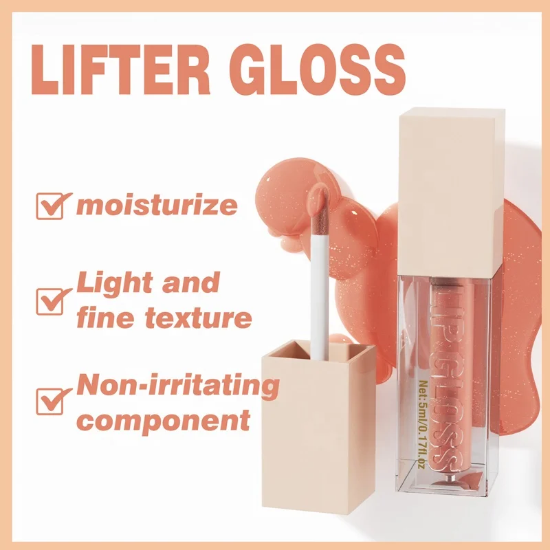 Manufacturer Luxury Cosmetics Glosse Transparent Lip Glaze Wholesale Bulk Glitter Glossy Lip Gloss