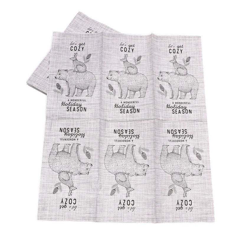 Wholesale Biodegradable Personalized High Quality Printed Thick Custom Paper Beverage Napkins