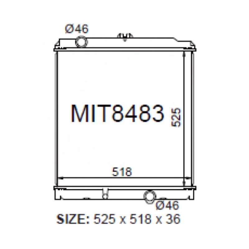 Новый гоночный двигатель Детали охлаждающей жидкости Пластиковые баки Авто весь алюминиевый радиатор для Mitsubishi Canter