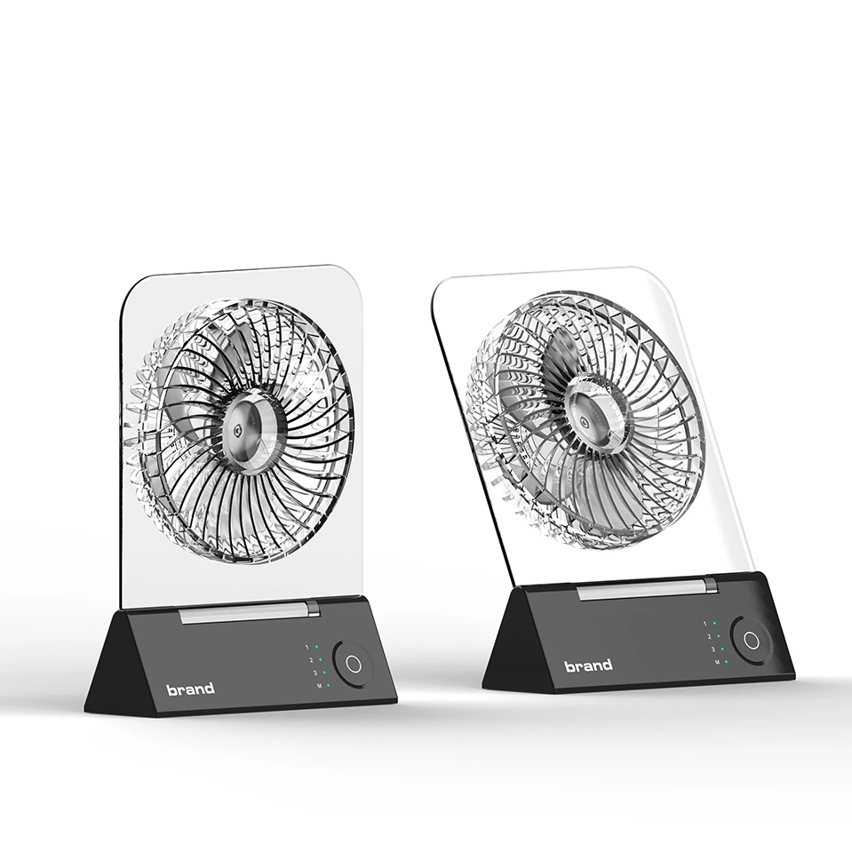 2025 New Strong wind quiet ultra-thin desktop fan Magnetic magnet wall hanging portable fan with colorful atmosphere lights