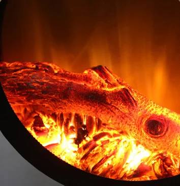 Box LED Bulb Wooden Manufacturers Core Simulation Embedded LED Electronic Fireplace Decorative Round Electric Fireplace Indoor