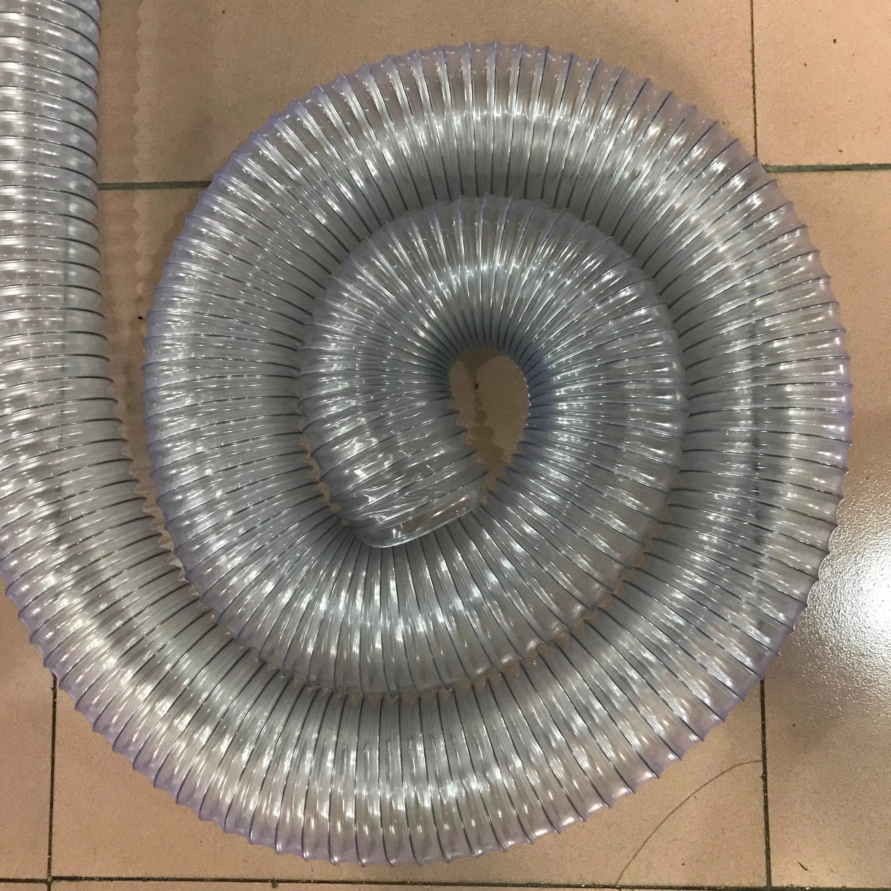 PVC Steel Wire Spiral Suction Pipe Flexible Spiral Reinforced Air Duct Tube Hose for Air Duct
