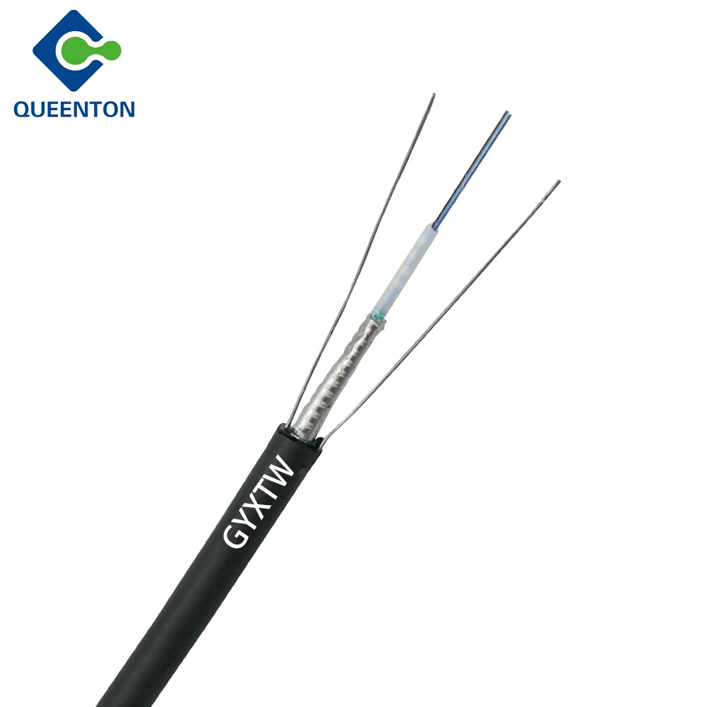 GYXTW single mode G652D central loose tube armored fiber optic cable for aerial or duct application