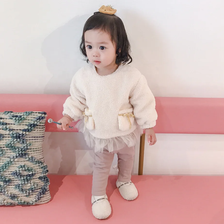 
ChengXi Newborn Baby Fuzzy hoodie Winter Baby Boys Girls Thickened hoodie for Winter 