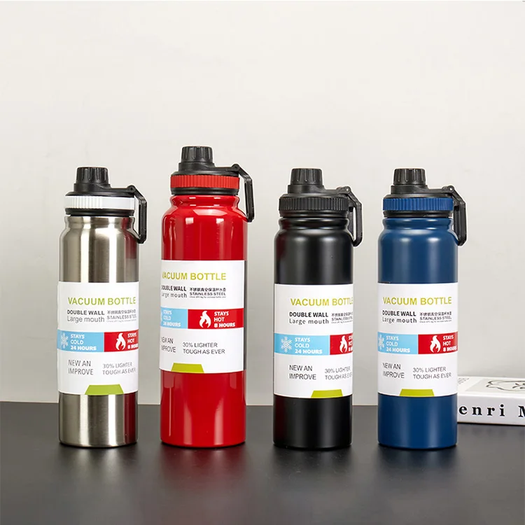 New Straight Space Jug 304 Stainless Steel Outdoor Sports Water Bottle BPA Free