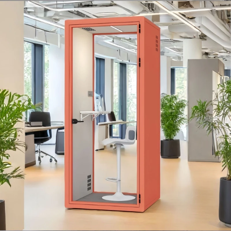 Movable Portable Aluminum Studio Home Acoustic Office Phone Booth Indoor Work Meeting Modular Sofa Set Office Soundproof Pods