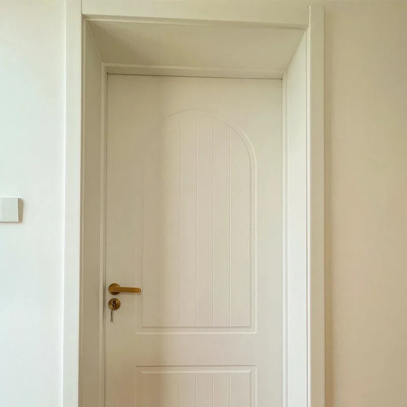 Custom French solid wood paint door Environmental protection bedroom room door oak flat carved door