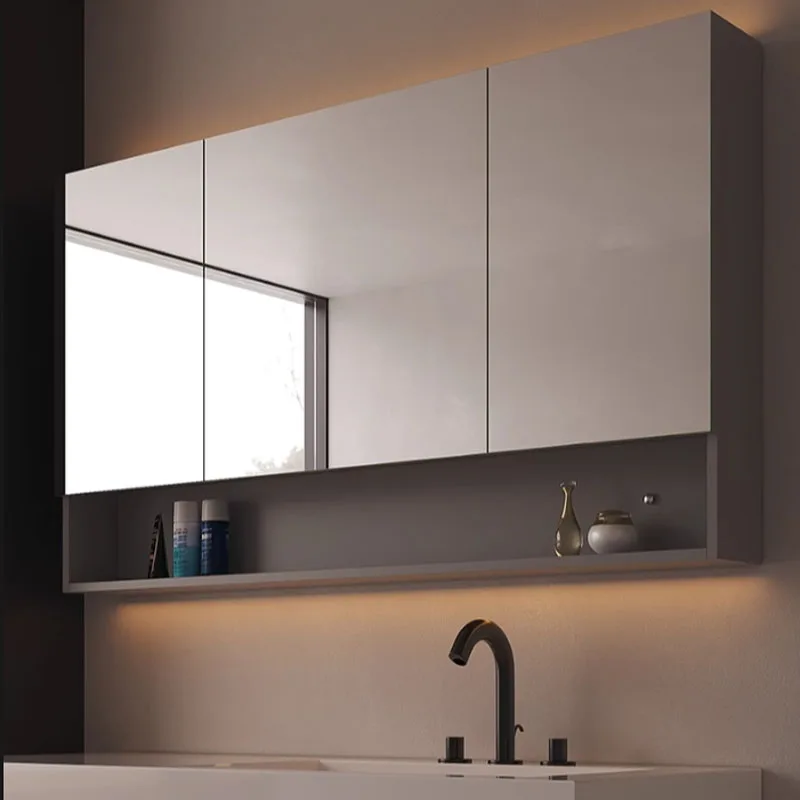 Modern Wall Mounted Smart Mirror Cabinet Manufacturer Touch Screen Led Lighted Salon Makeup Medicine Cabinets for Bathroom