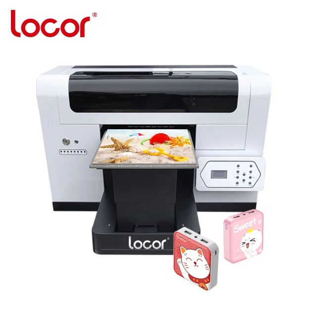 Locor Multifunctional  UV3545 UV6090  xp600 uv flatbed printer A3 size uv led flatbed printer small