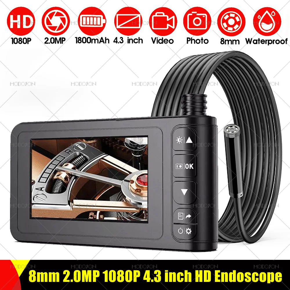 Valdus Portable Inskam129 5m 4.5 Inch Hd 1080p Ip67 Waterproof With Led Industrial Videoscope Endoscope Camera