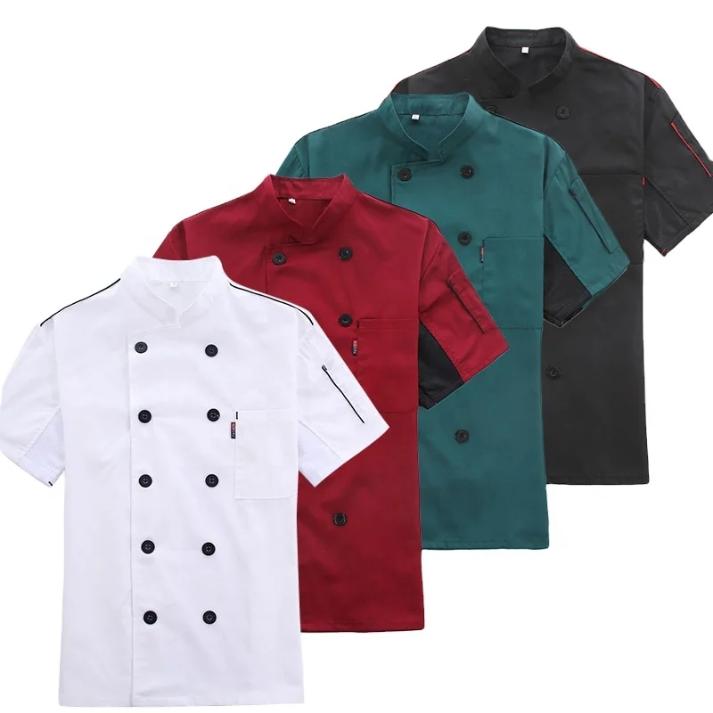 Cook Uniform Hotel Restaurant Women Chef Jacket Classical Design Short Sleeve Chefs Coat Clothing Unisex