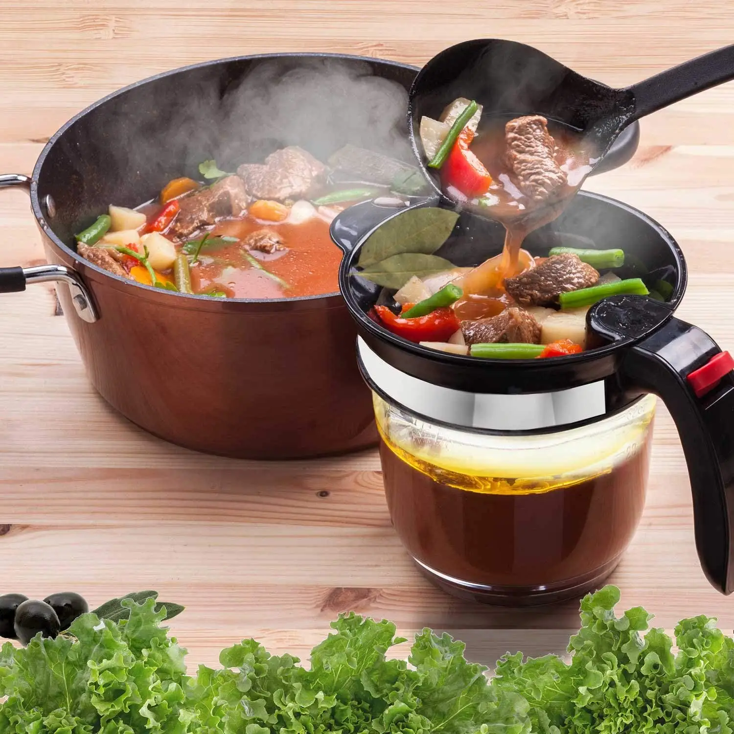 4 Cup Fat Gravy Separator Plastic Kitchen Oil And Grease Separator