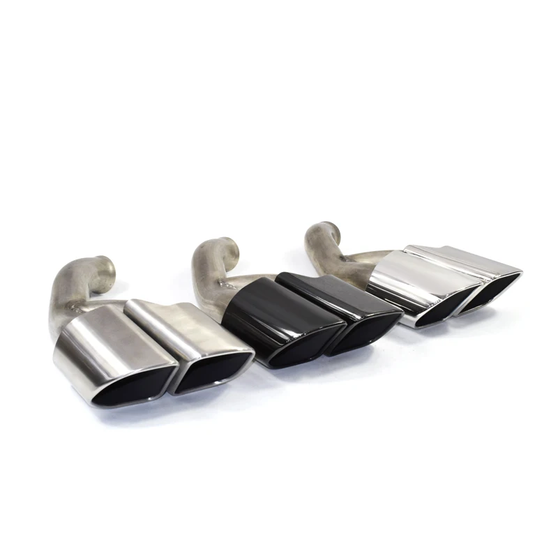 SYPES For Porsche15-17 Cayenne 958-2 Square nozzle chrome silver polish exhaust muffler tip original car tail pipe change OEM