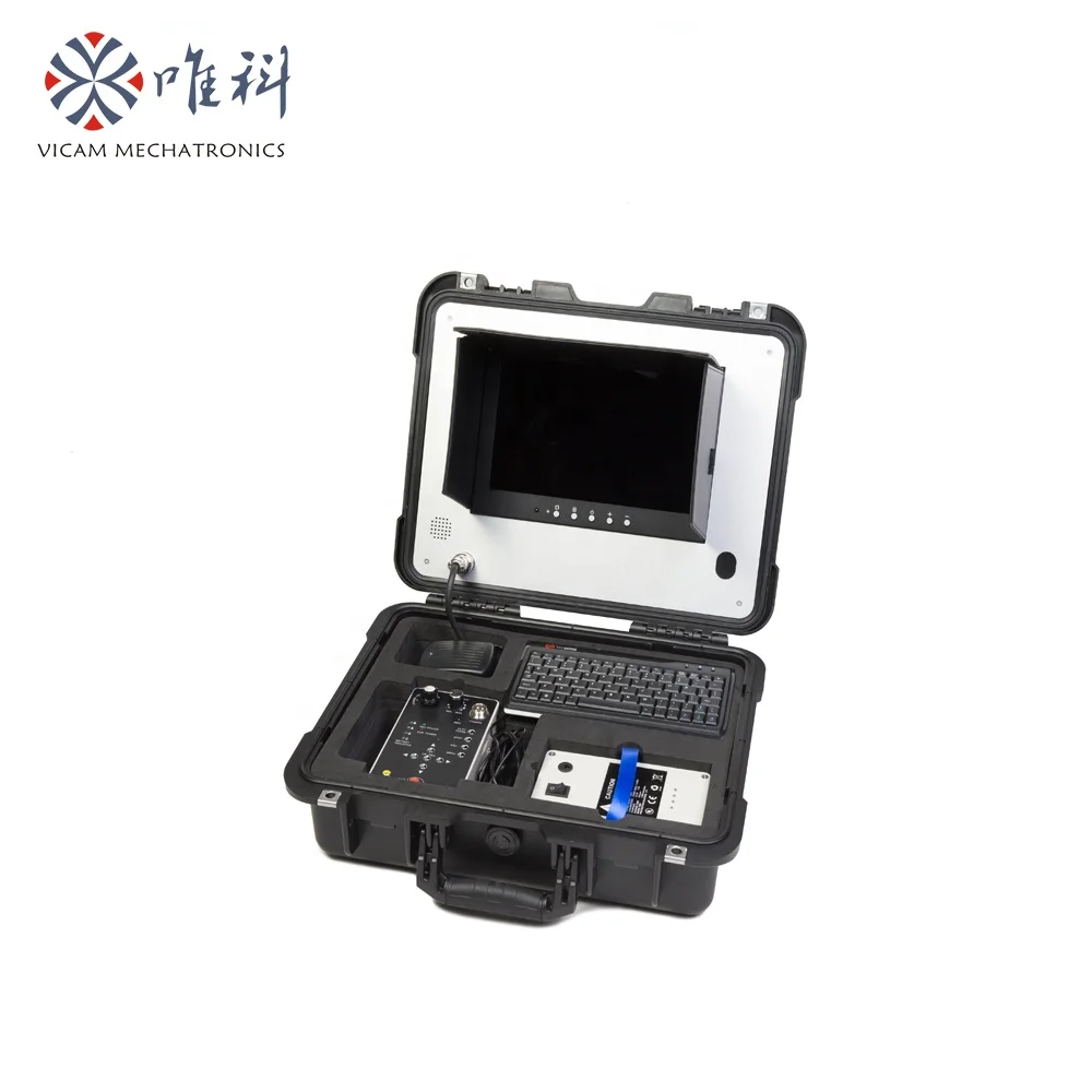 Vicam Under ground snake camera HD 40mm self leveling image Push rod pipe camera 60m to 150m cable length