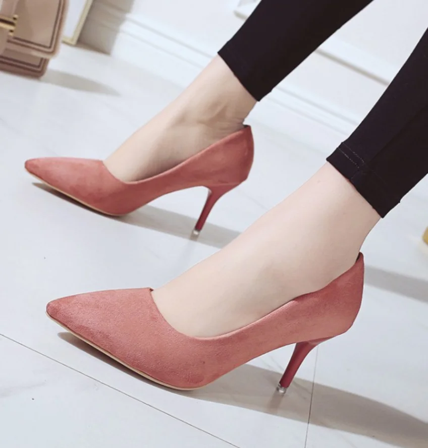 Korean New design ladies sexy fashion pointed toe plus size shoes elegant women high heel shoes