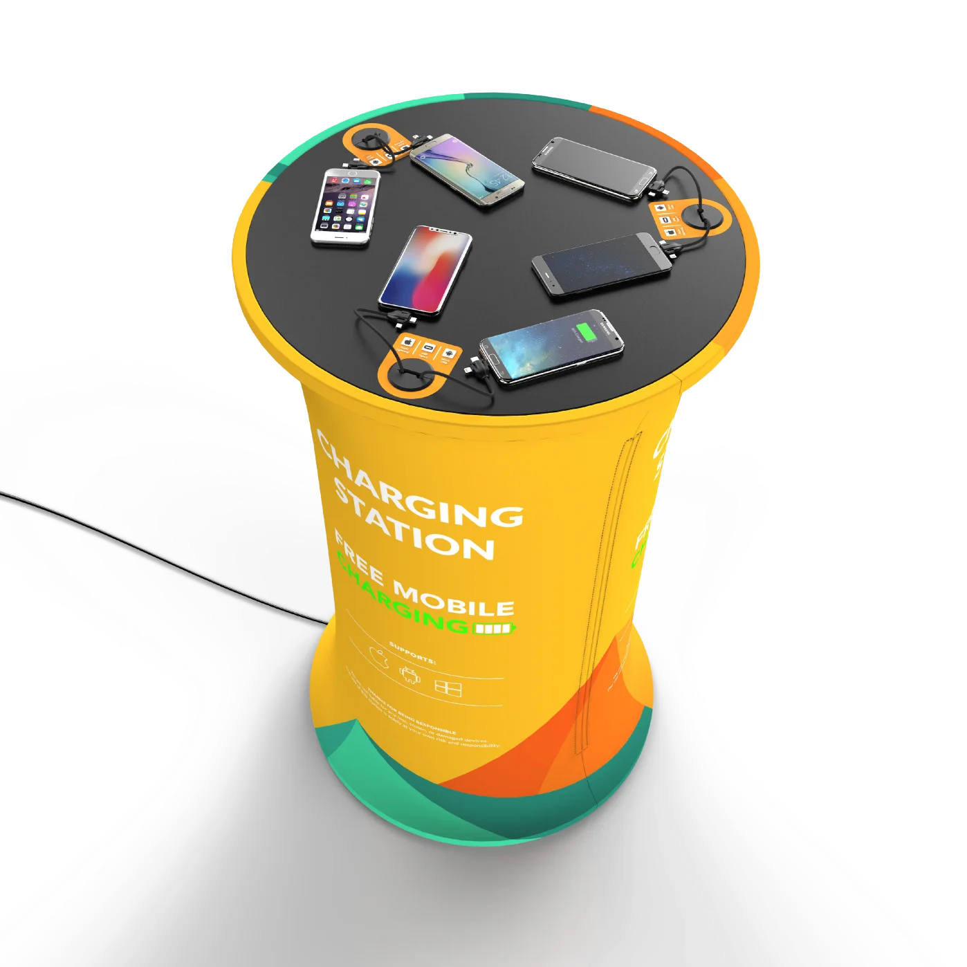 KiDiGi GYPSY Portable Exhibition Display Equipment Modular Trade Show Booth Customize Fabric Easy Carry Charging Table