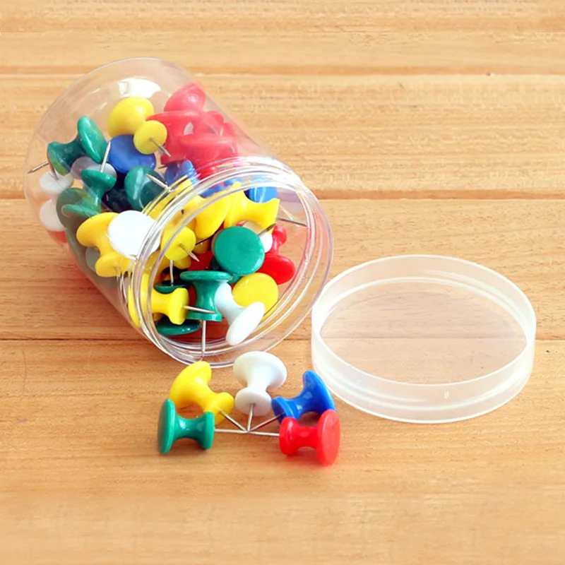 100Pcs Multi Color Push Pins For Plastic Framed Cork Pin Notice Memo Board Display Board School Stationery Supplies