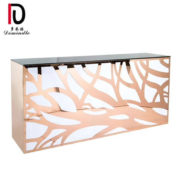 party mirror glass top square stainless steel bar table