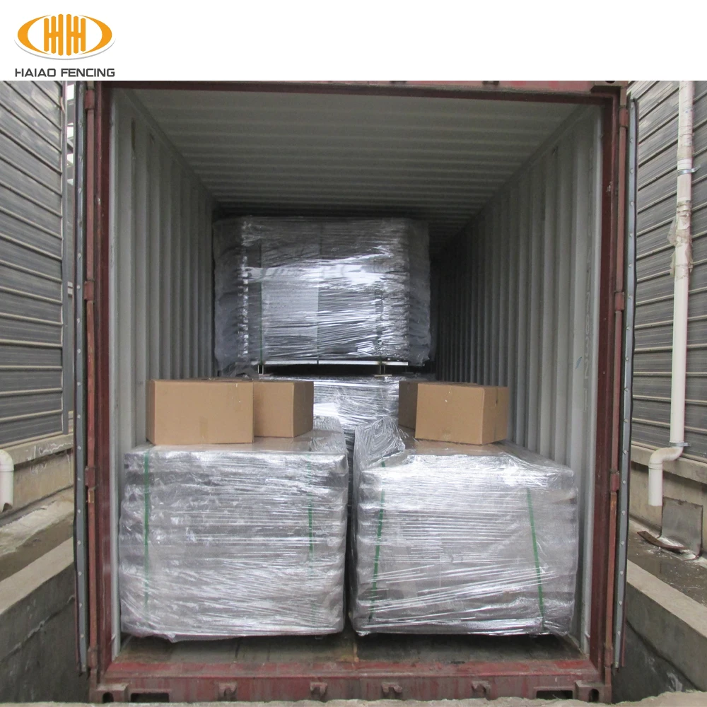 Beautiful wall boundary black tubular steel fence panel