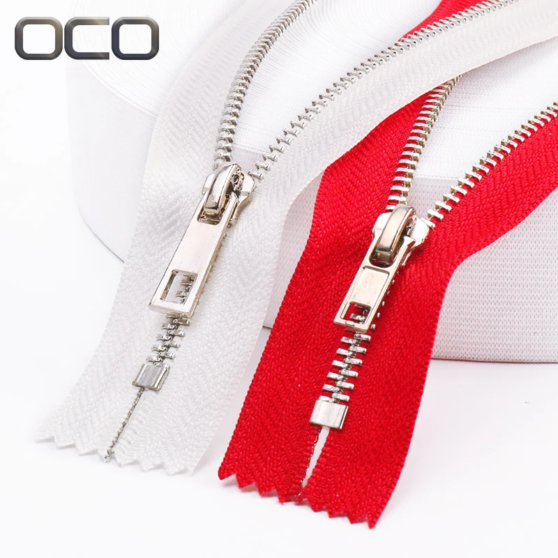 OCO Custom zipper metal 5# metal zipper auto lock closed end zipper for jean metal