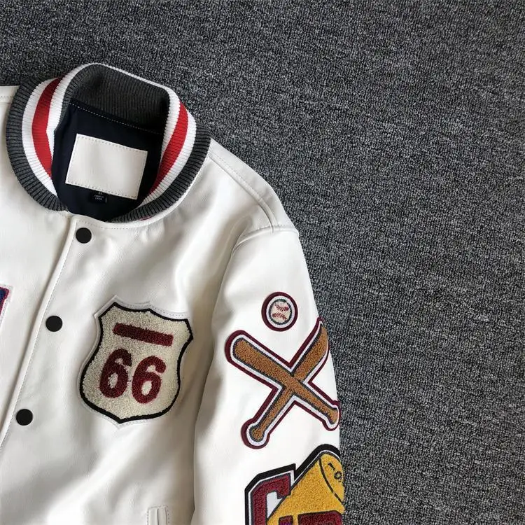Winter wool chenille embroidery lettermen vintage varsity college jacket for men University Letterman Bomber Jacket