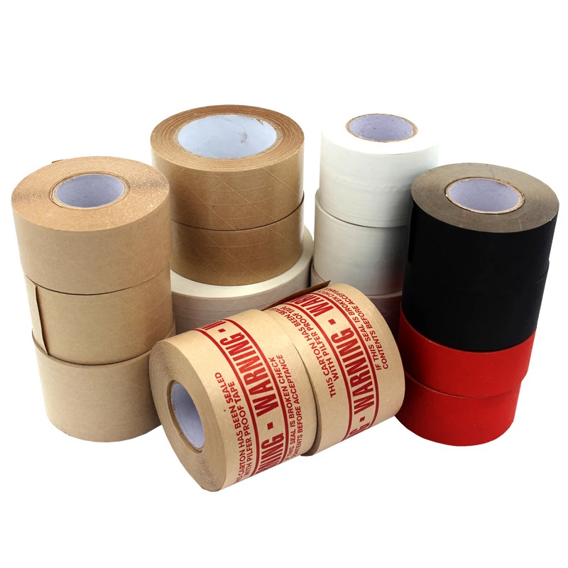 Competitive Price Custom Black Craft Water Activated Reinforced Color Packing Strapping Kraft Paper Masking Tape Rolls