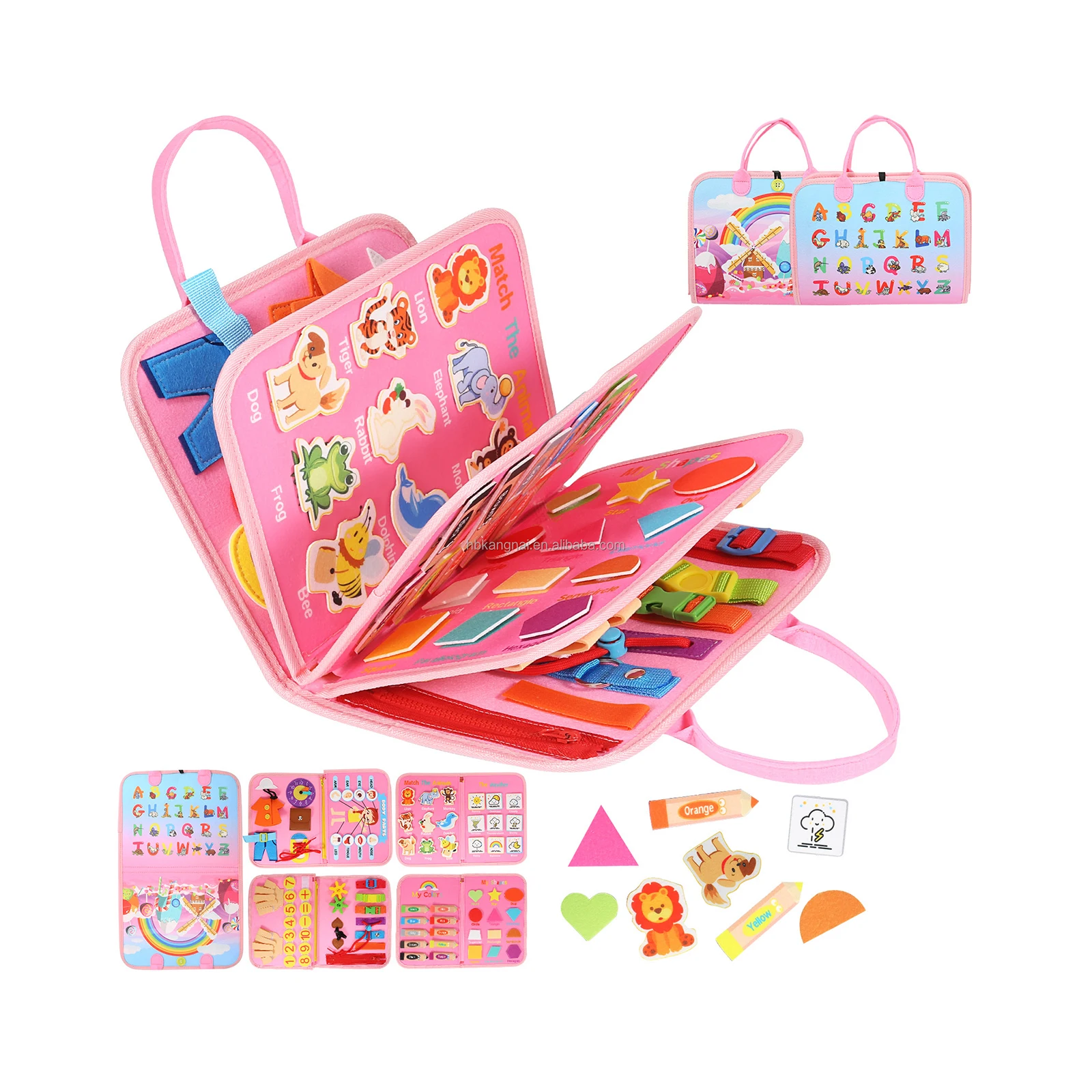 Montessori Educational Toys Felt Busy Board Sensory Toys Baby Busy Board Accessories For Autistic Children