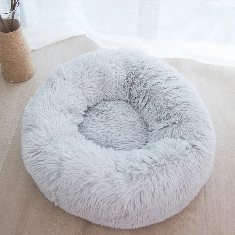 Wholesale Upgraded Soft Luxury Round Designer Plush Dog Cat Pet Beds  Washable Pet Cat Dog Bed
