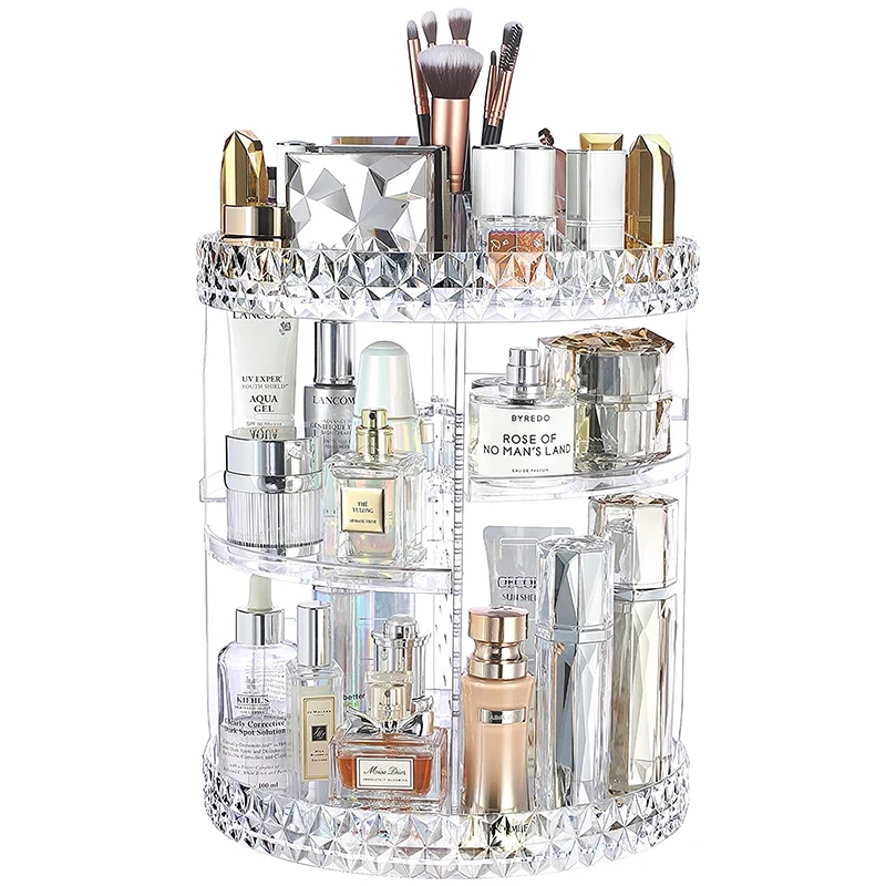 360-Degree Rotating Clear Transparent Storage Makeup organizer storage box Makeup Storage Organizer
