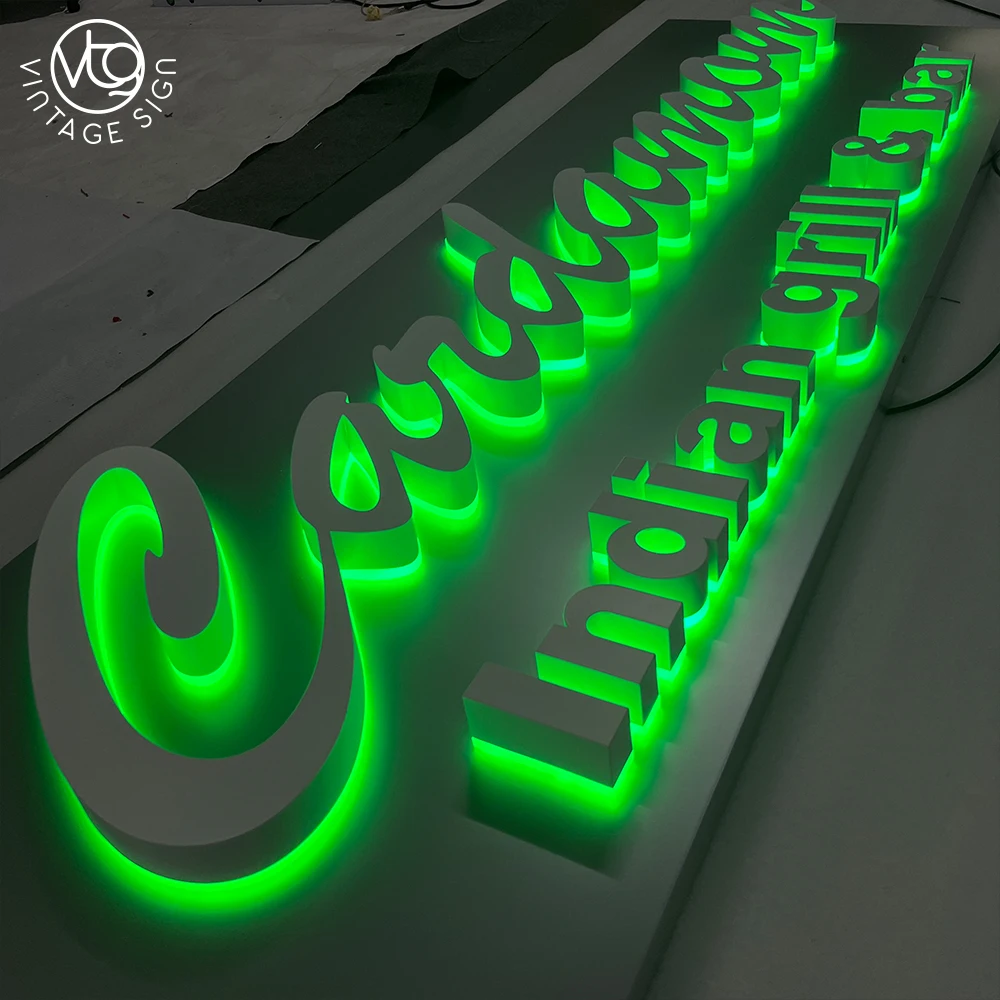 Shop Wall Signage  outdoor LOGO Waterproof acrylic Custom Backlit Sign Front 3d Letter Logo Channel With High