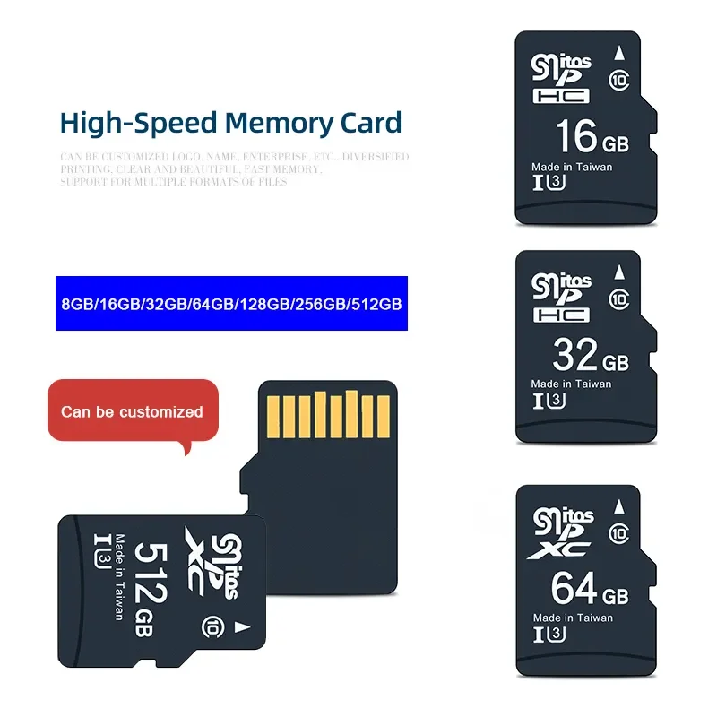 Top sales 100% original Custom LOGO TF card 8GB 16GB 32GB 64GB 128GB 256GB 512GB For mobile phone Wholesales Memory cards