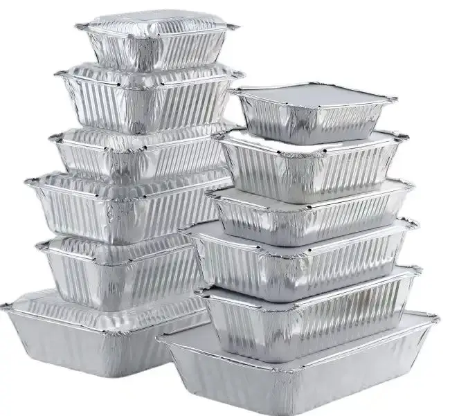 Hot Selling Customized Size Disposable Colored gold 800ml aluminum foil cake baking pan tray with lids