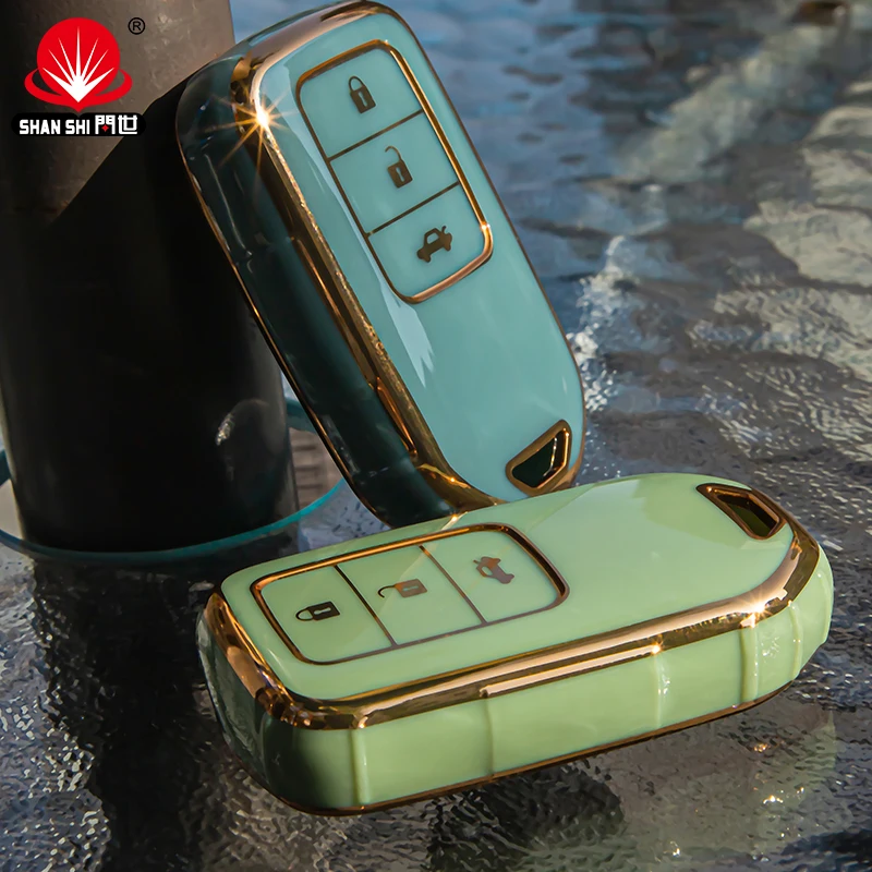 Hot sale car accessories designer key cover TPU Smart three buttons Car Key Cover For Honda Auto Car