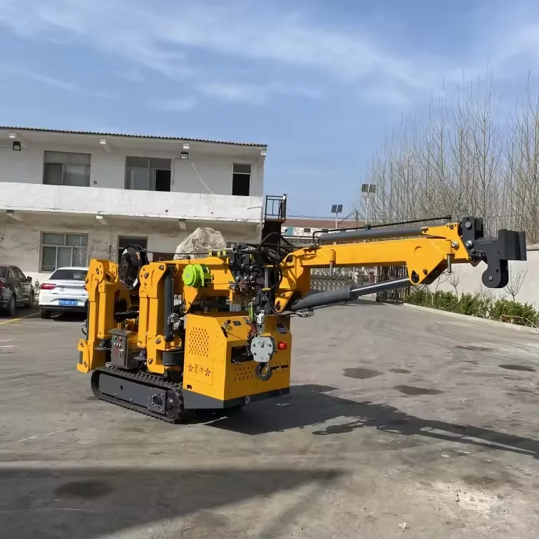 Portable Small Hydraulic Flying Jib Crane Space Crawler Folding Mini 3T Spider Crane Price Multiple Specification Work Platforms