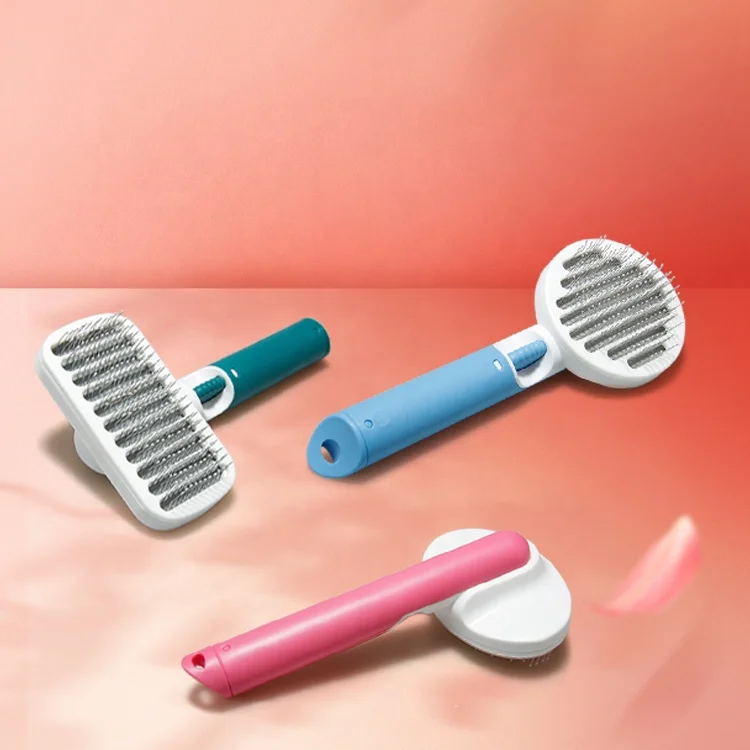 Korea Pumpkin Pet Cat Dog Needle Button Clean Hair Comb Body Massage Hair Removal Pet Brush