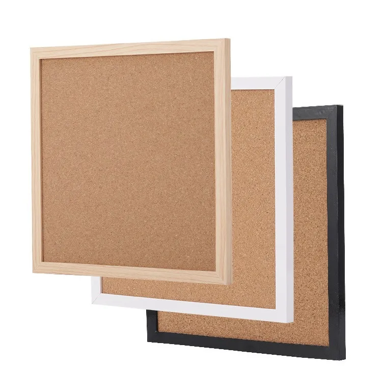 Custom 30*30 CM Square Wooden Frame Memo Cork Bulletin Board