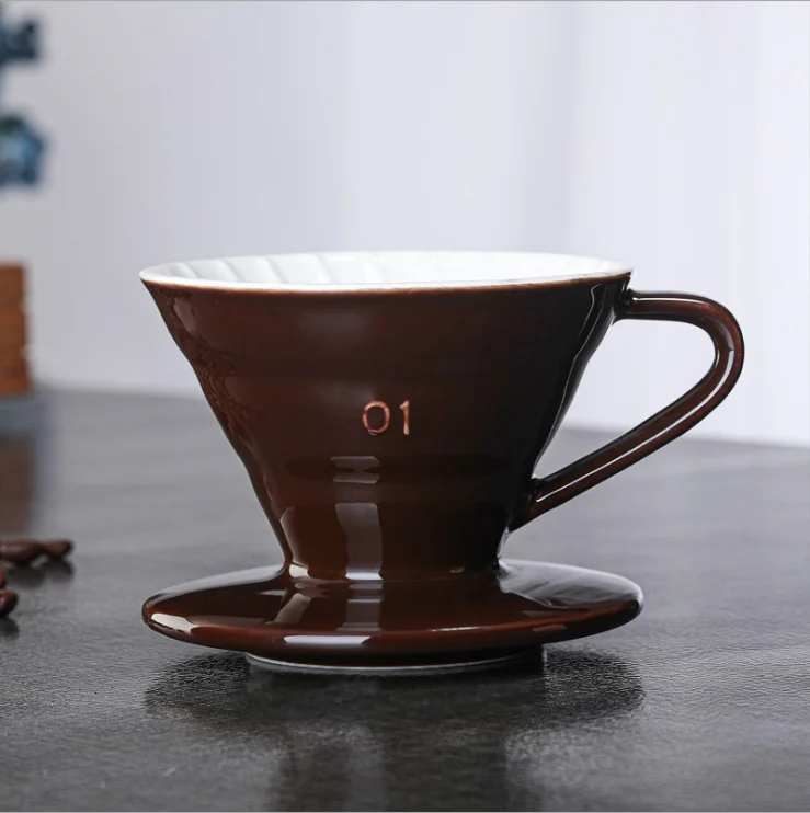 Pour Over Cone Shape Ceramic Reusable Coffee Filter Coffee Drip Funnel