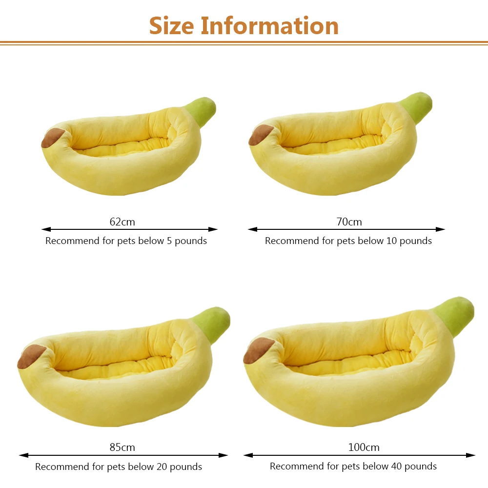 Cozy Banana-Shaped Pet Bed Detachable Washable Nest for Small Medium Dogs Cats